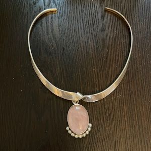 Sterling Silver choker with sterling Pendant